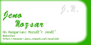 jeno mozsar business card
